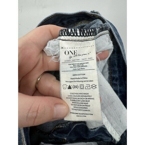 ONE teaspoon Jeans Awesome Baggies, Distressed Low Waist Medium Rise Size 24 - Picture 5 of 9